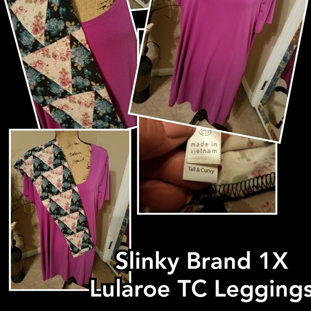 Lularoe TC Leggings and Slinky Brand Top